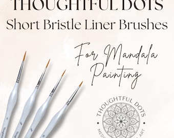 4 Piece Short Bristle Liner Brush Set | Mandala Painting | Thoughtful Dots