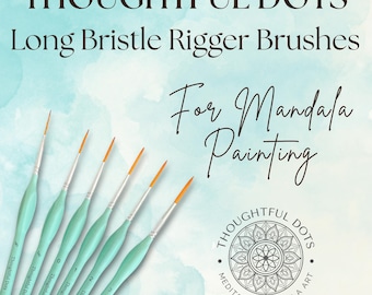 6 Piece Rigger Brush Set | Mandala Painting | Thoughtful Dots