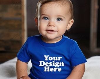 Royal Bella Canvas 3401 Infant Cotton Jersey Tee Mockup, Baby T-shirt Mockup, Royal T-Shirt Infant