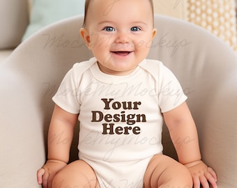 Natural Rabbit Skins 4400 Infant Baby Rib Body Mockup Onesize Mockup Body maqueta mameluco Infant Mockup