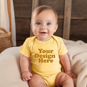 Butter Rabbit Skins 4424 Infant Fine Jersey Bodysuit Mockup Onesize Mockup Bodysuit mockup romper Infant Mockup