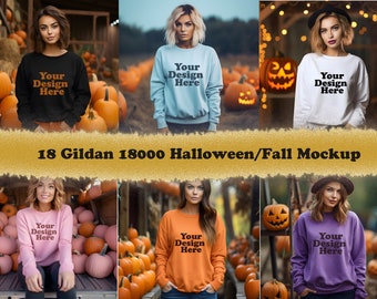 18 jpg Gildan 18000 Mockup Bundle, G180 Mockups, Halloween Mockup, Fall Mockup, Model Mockup, , Gildan Halloween Mockups, Gildan Bundle