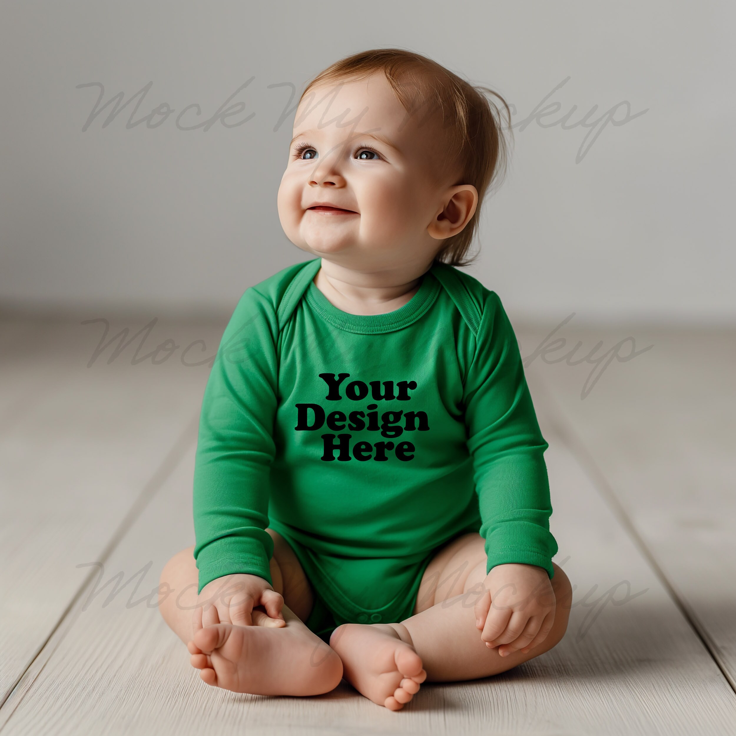 Kelly Rabbit Kelly Rabbit Skins 4411 Infant Long Sleeve Bodysuit Mockup Onesize ...