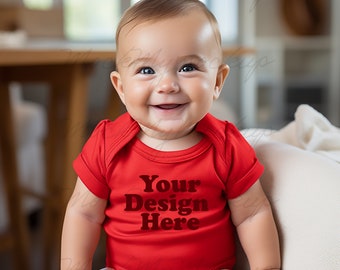 Red Rabbit Skins 4424 Infant Fine Jersey Bodysuit Mockup Onesize Mockup Bodysuit mockup romper Infant Mockup