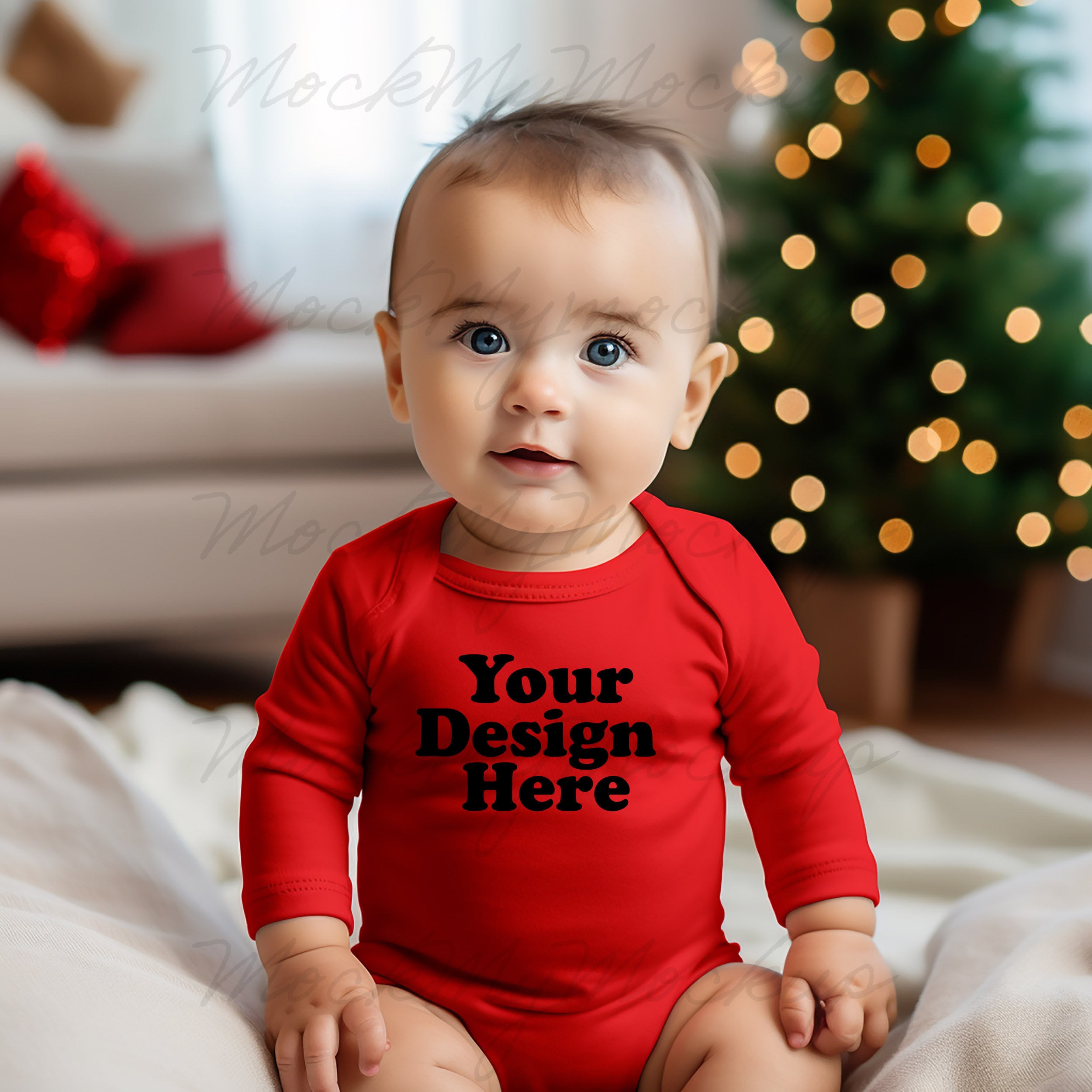 Christmas Baby Boy/Girl Letter Print Red Long-sleeve Romper