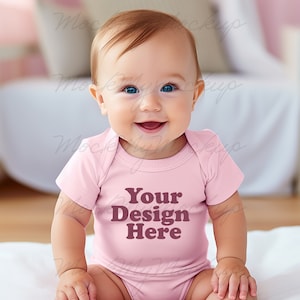 Pink Rabbit Skins 4424 Infant Fine Jersey Bodysuit Mockup Onesize Mockup Bodysuit mockup romper Infant Mockup