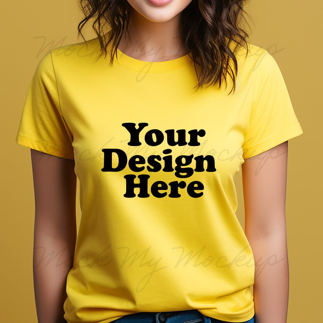 Yellow Bella Canvas 3001 T-shirt Mockup - Bella Canvas 3001 Shirt ...
