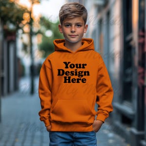 Kids Orange Hoodie Etsy