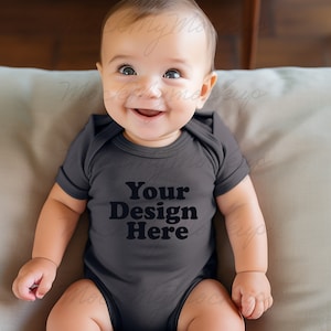 Charcoal Rabbit Skins 4424 Infant Fine Jersey Bodysuit Mockup Onesize Mockup Bodysuit mockup romper Infant Mockup