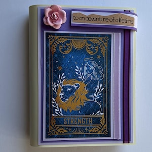 Diario di scrapbooking viola con carte dei tarocchi pre-costruite, album di ritagli fatto a mano, regalo unico per compleanno e pensione, regalo premuroso, piccolo album di ritagli