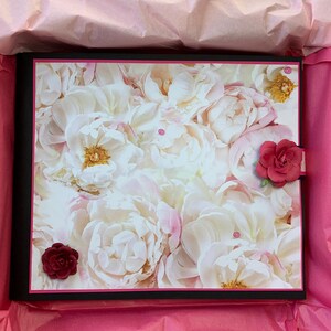 Álbum de recortes rosa y azul único y hecho a mano, regalo de cumpleaños y jubilación, álbum de fotos, álbum de recortes prefabricado, regalo para novia, regalo de aniversario