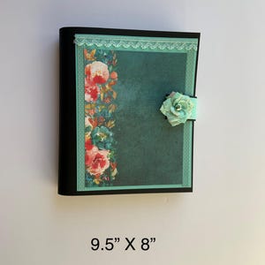 Álbum de recortes floral completo, álbum de fotos verde, regalos únicos de cumpleaños y jubilación, álbum de recortes hecho a mano, regalo para mamá, regalo para maestra
