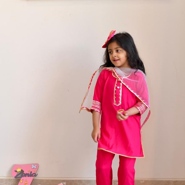 Pāṭalaḥ suit for little girls