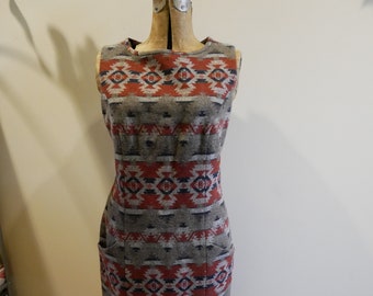 Vintage Pendleton Indian Blanket Wool Dress, Americana, Western, Southwestern, Woolen Mills, Heritage