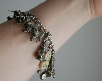Vintage Sterling Silver Alaska Charm Bracelet