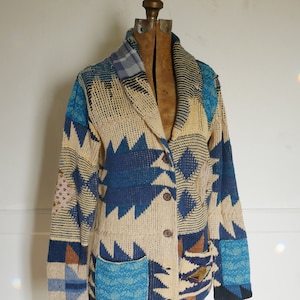 Ralph Lauren Sweater Cardigan Patchwork Shawl Sweater Coat - Etsy