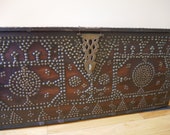 Antique Moroccan Dowry Wedding Chest Trunk, Tribal, Primitive