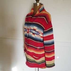 Vintage Ralph Lauren Sweater Hand Knit Cardigan Tribal Shawl Shawl Coat ...