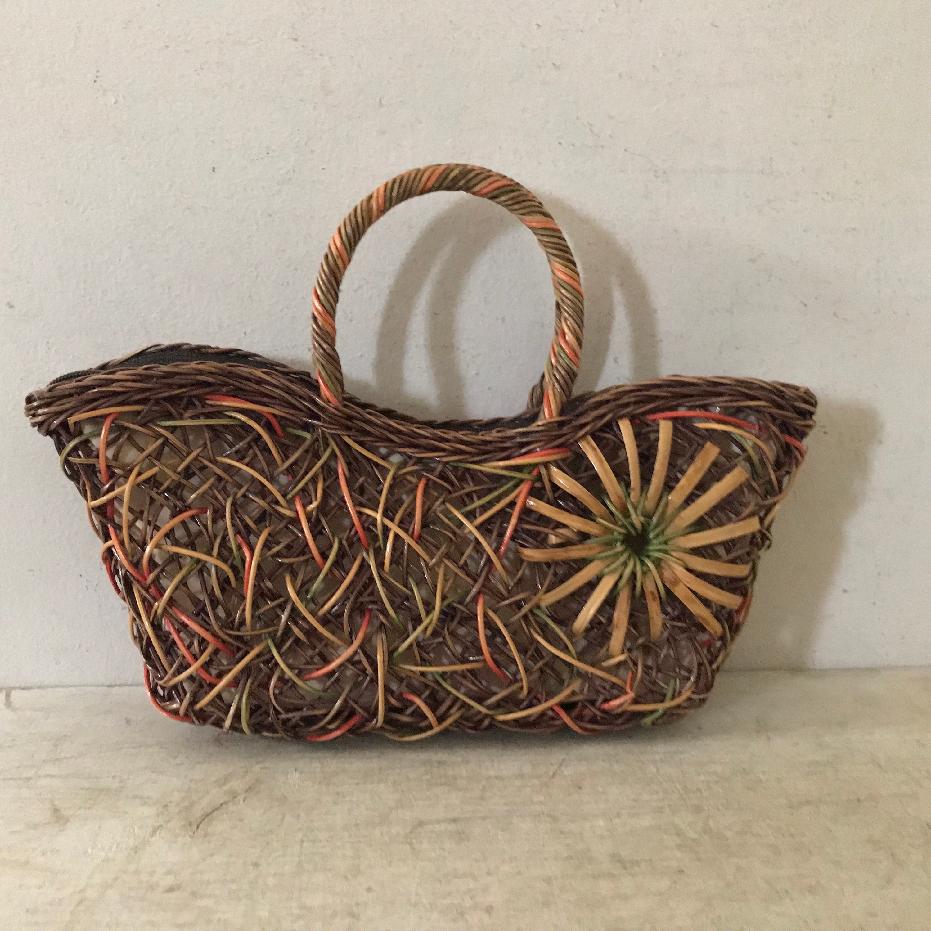 Vintage Ralph Lauren Bag Basket Bag Tote Purse Small Wicker