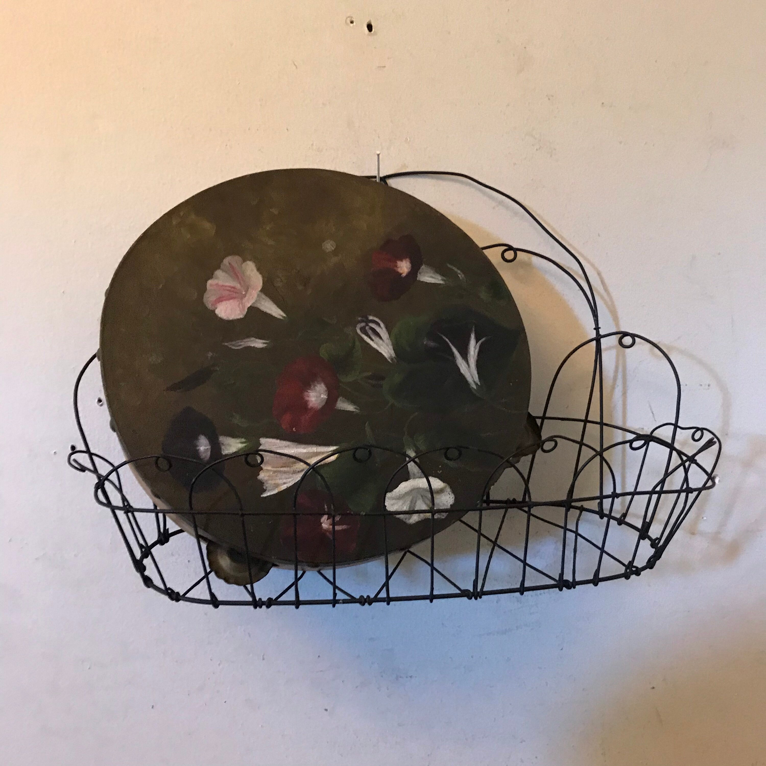 Antique French Wire Basket Wall Planter Hanging Basket Etsy