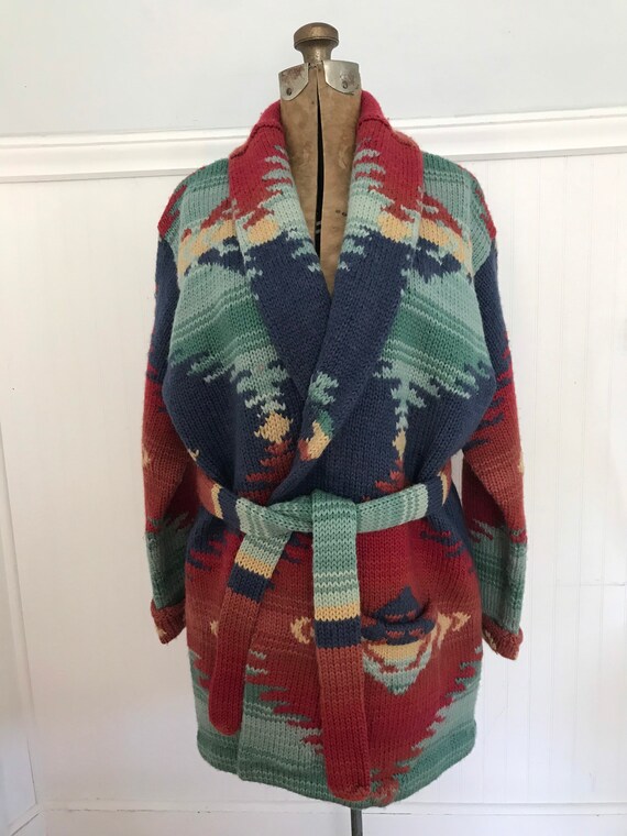 Vintage Ralph Lauren Sweater Hand knit Cardigan Tr