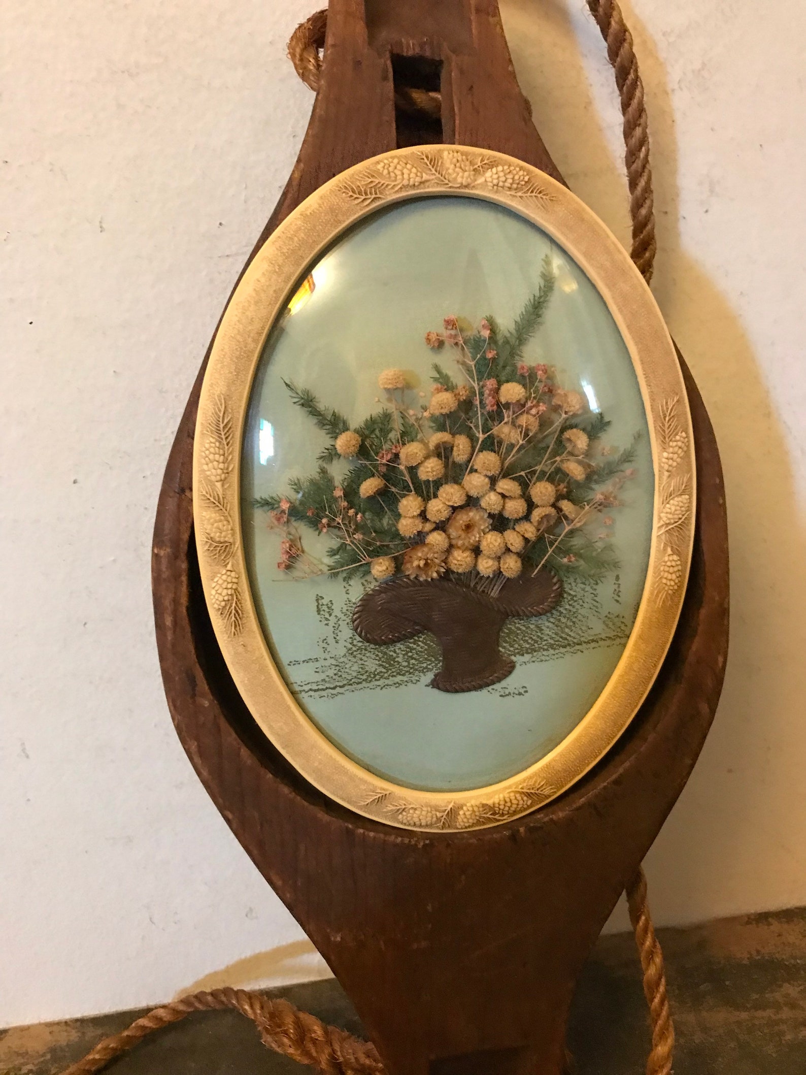 Mid Century Botanical Art Dried Flower Art Picture Flower Etsy