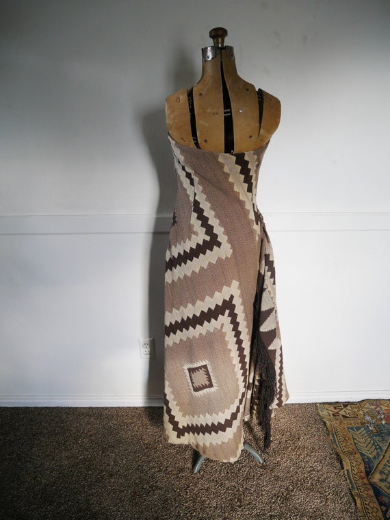 Vintage Ralph Lauren Dress Maxi Alpaca Wool Beacon Dress Tribal
