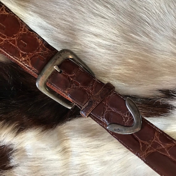 Vintage Ralph Lauren Alligator Belt Sterling Southwestern  display picture 1