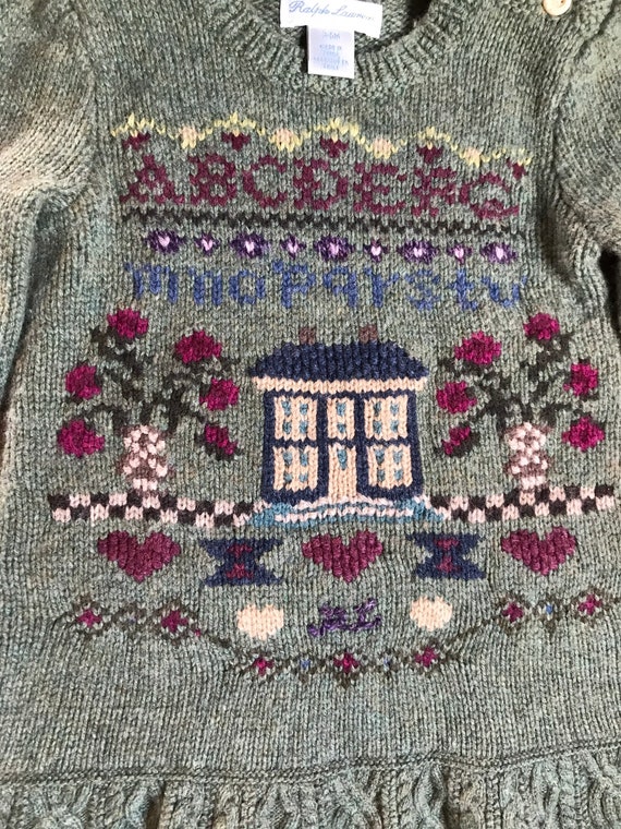 Vintage Ralph Lauren Hand knit Sweater Dress Samp… - image 5