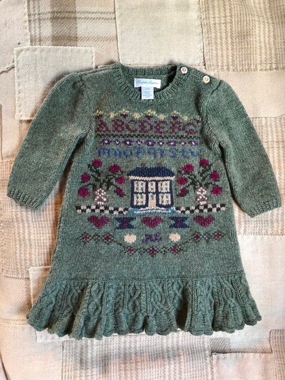 Vintage Ralph Lauren Hand knit Sweater Dress Samp… - image 1