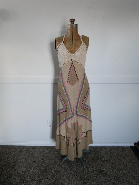 Vintage Ralph Lauren Dress hand knit dress Indian… - image 2