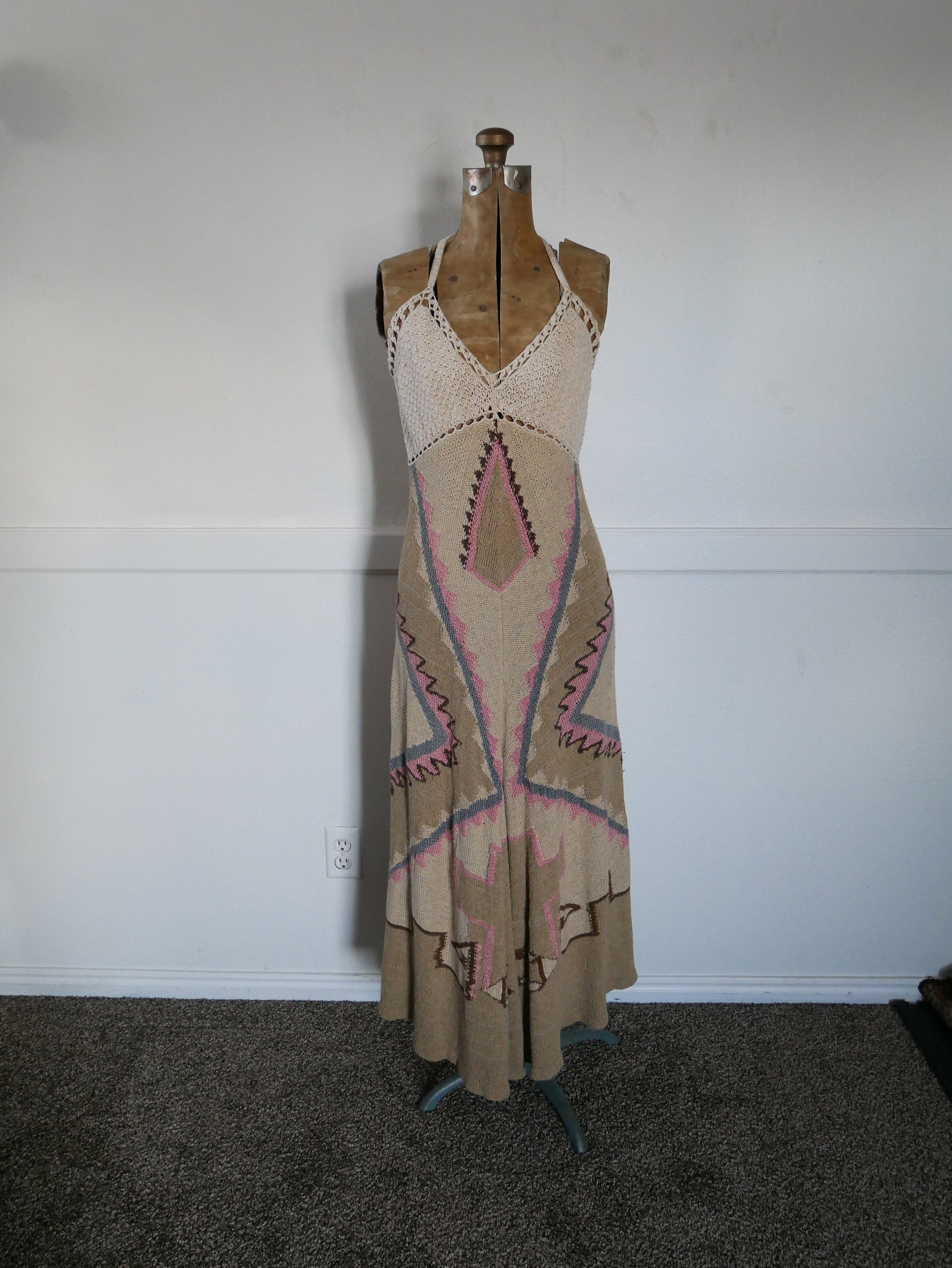 Vintage Ralph Lauren Dress Hand Knit Dress Indian Blanket - Etsy