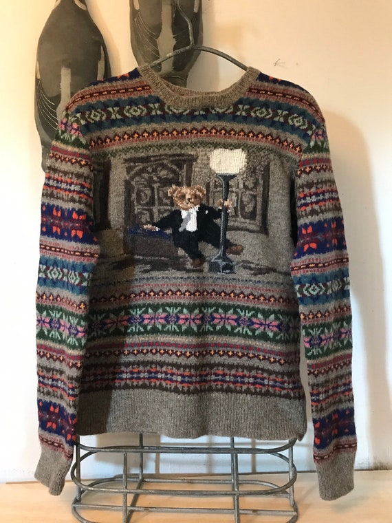 Vintage Ralph Lauren Polo Bear Sweater Singing in… - image 4