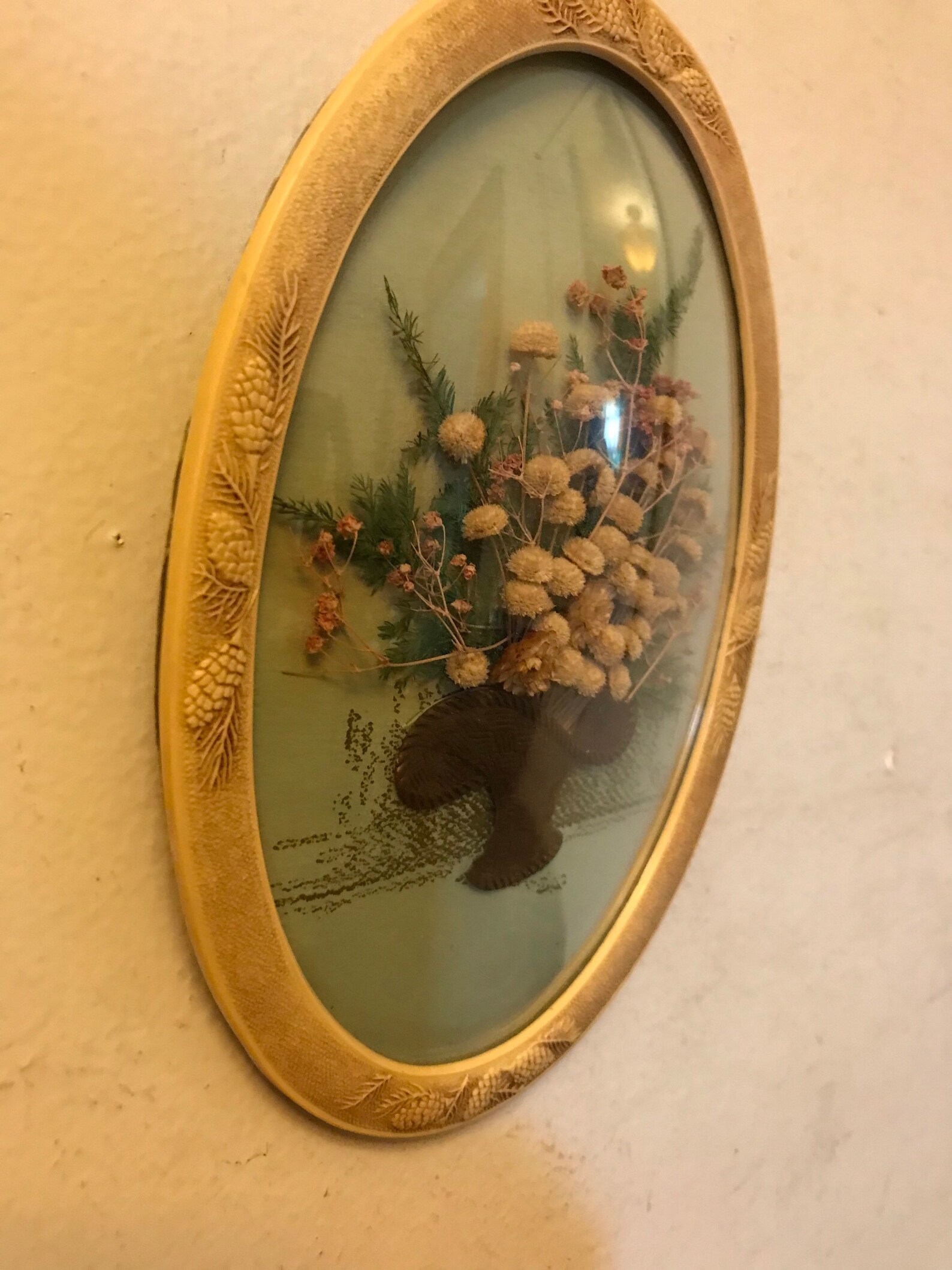 Mid Century Botanical Art Dried Flower Art Picture Flower Etsy