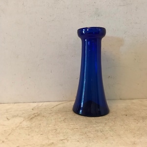 Antique Hyacinth Vase Bulb Vase Glass Industrial Flower Arranger Bulb forcing Cobalt Blue