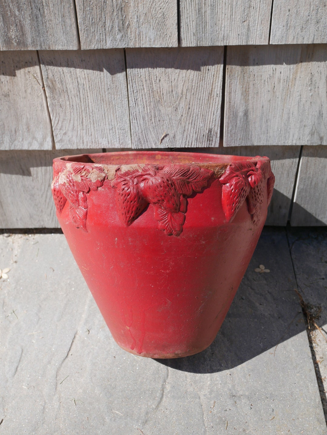 Vintage Red Strawberry Wall Vase Urn Terra Cotta Jardin Etsy