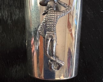 Antique Napier Western Jigger 1oz & 2oz Jiggers Silver Cocktail Server Silver Cowboy Barware Art Deco Bartenders