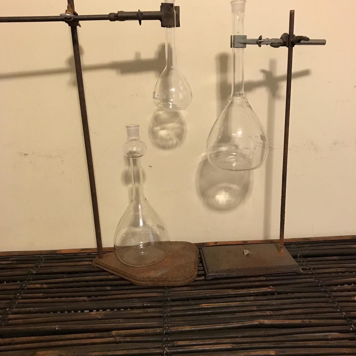 Antique Science Lab Stand Lab Beaker Lab Vase Glass Industrial Iron ...