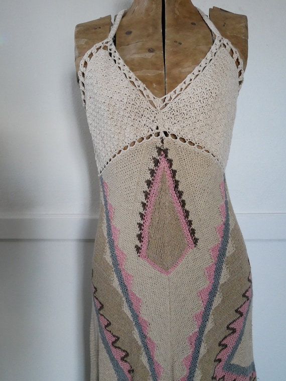 Vintage Ralph Lauren Dress hand knit dress Indian… - image 3