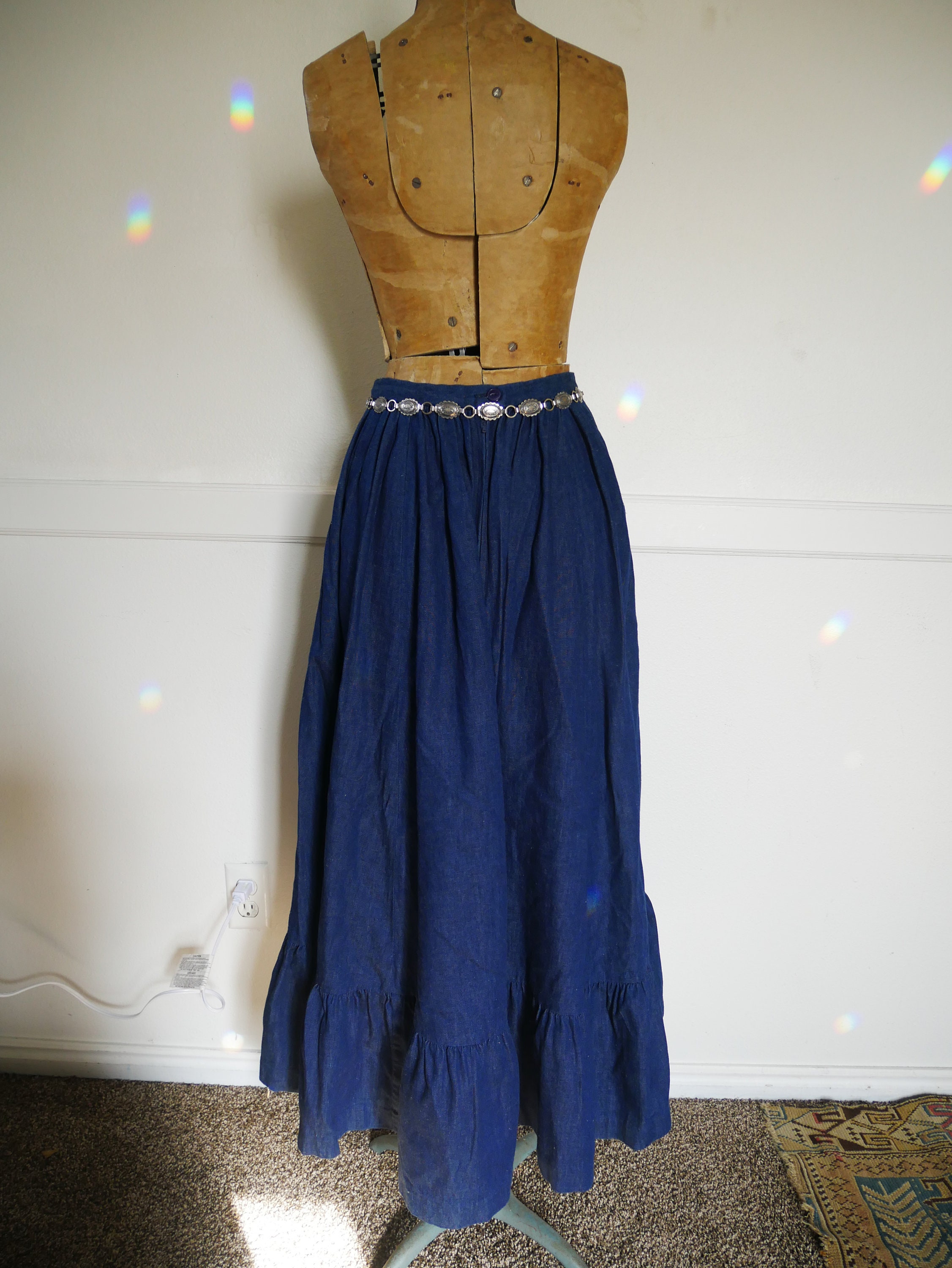 Vintage Ralph Lauren Ball Skirt Denim Prairie Americana - Etsy