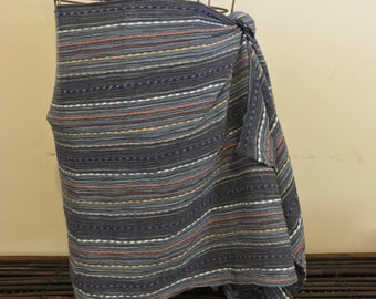 Ralph Lauren Scarf Shawl Wrap Sarong Pareo Striped Cotton