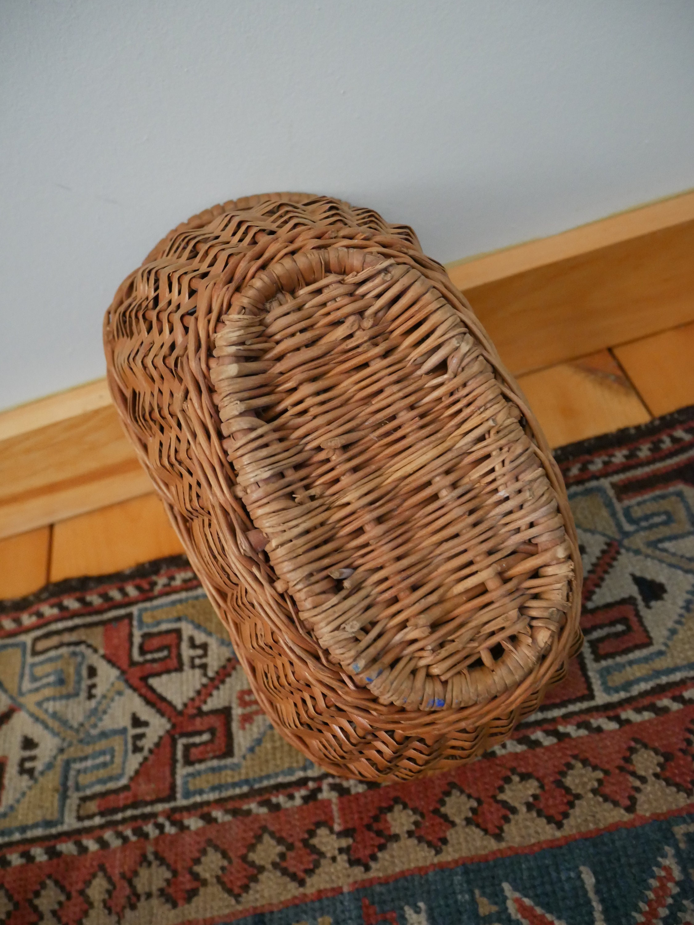 Antique French Picnic Basket Miniature Wicker Crate Wine Etsy