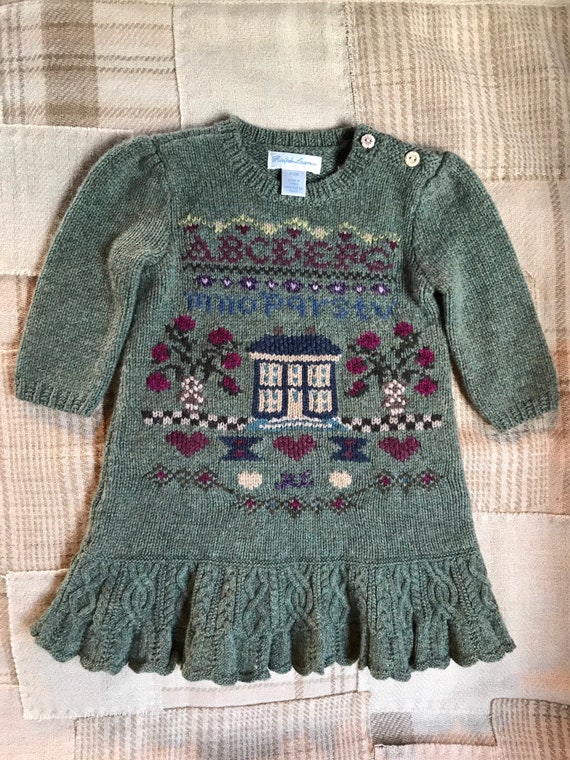Vintage Ralph Lauren Hand knit Sweater Dress Samp… - image 7