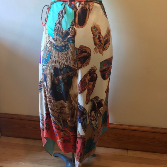 Vintage Ralph Lauren Dress Silk Dress Silk Scarf Halter Dress Western Tribal Native Americana View 6