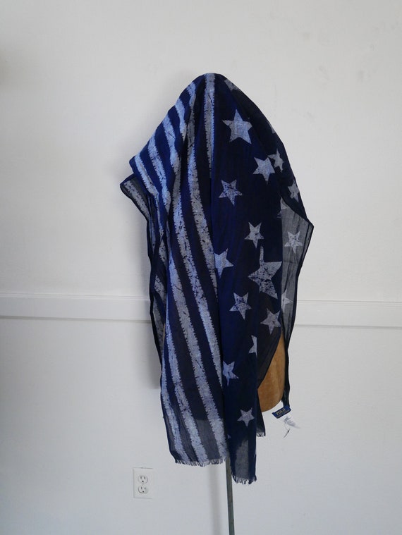 Vintage Ralph Lauren Flag Scarf Shawl Wrap Cotton… - image 10