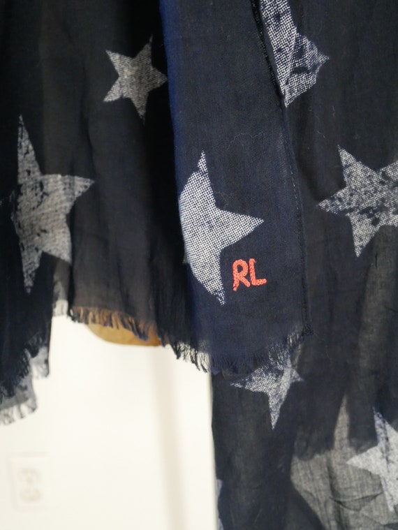 Vintage Ralph Lauren Flag Scarf Shawl Wrap Cotton… - image 9