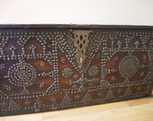 Antique Moroccan Dowry Wedding Chest Trunk, Tribal, Primitive