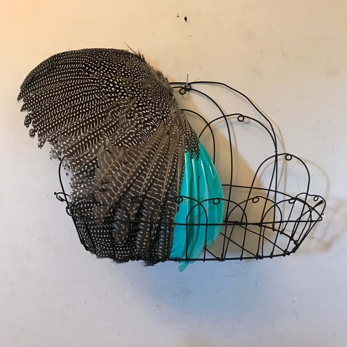 Antique French Wire Basket Wall Planter Hanging Basket Etsy