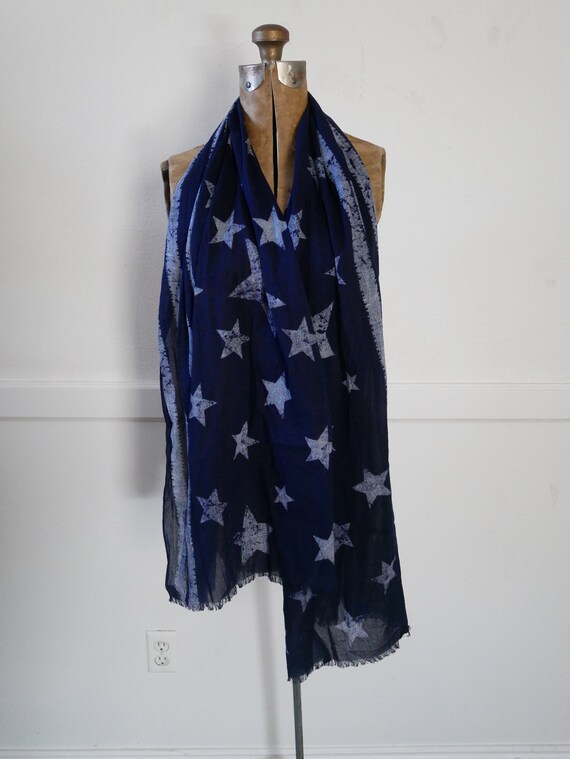 Vintage Ralph Lauren Flag Scarf Shawl Wrap Cotton… - image 2