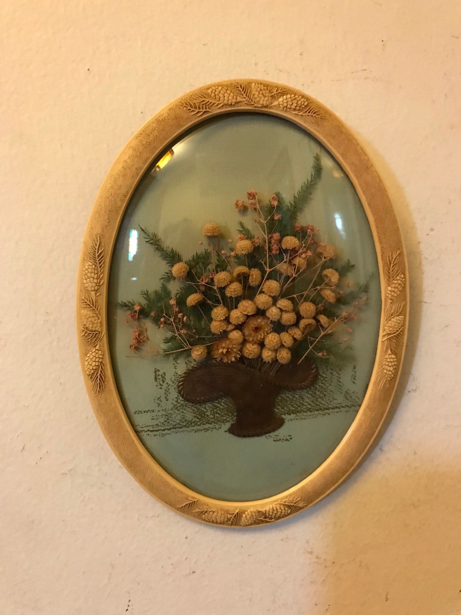 Mid Century Botanical Art Dried Flower Art Picture Flower Etsy